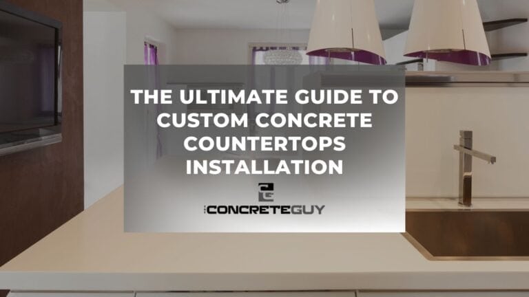 ALT: "Custom concrete countertops installation guide by The Concrete Guy, featuring modern kitchen design and expert craftsmanship."