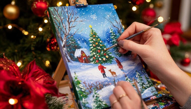 Новогодний декор своими руками: мини-картины, открытки и маленькие арт-подарки