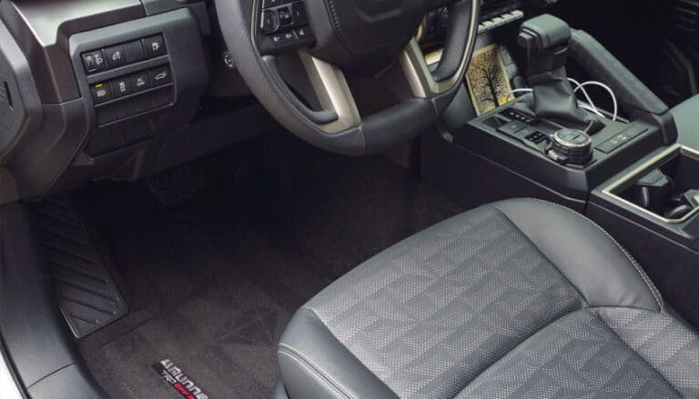 Deep cleaned vehicle interior upholstery and driver seat after professional car upholstery cleaning service