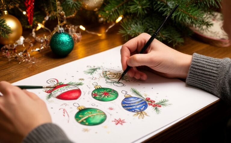 Рисуем новогодние игрушки: простые идеи для волшебного зимнего настроения