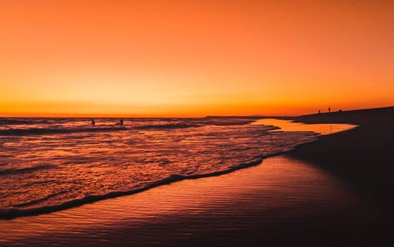Sunset on the beach.