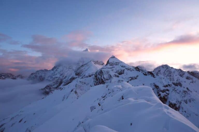 Mt. Siguniang DaFeng summit trekking snow view