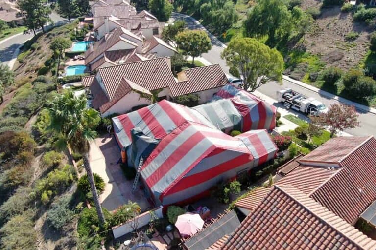 house being fumigated for termites