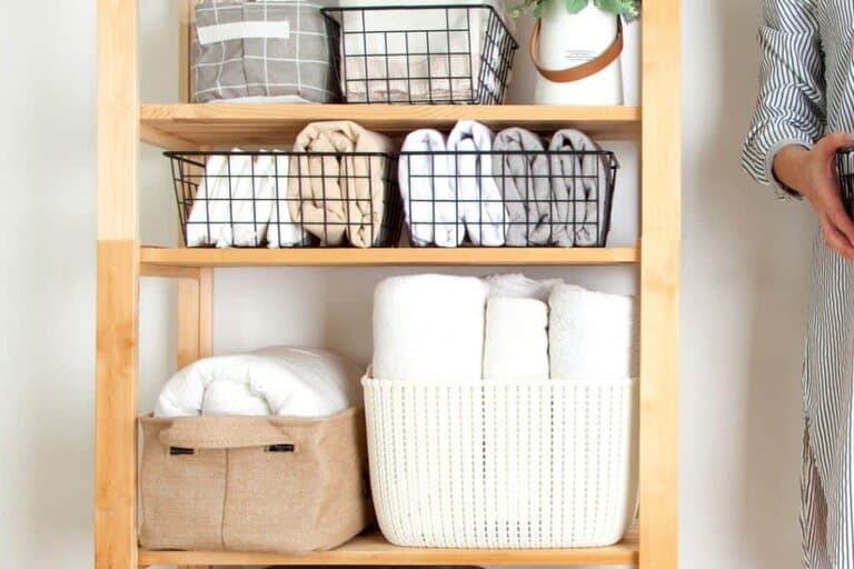 storage ideas for extra bedding