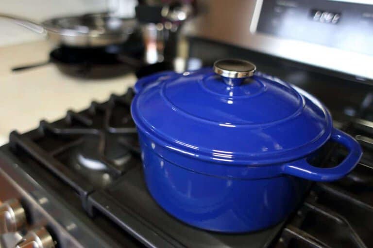 dutch oven resting on electric oven