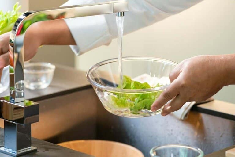 glass bowl with lettuce