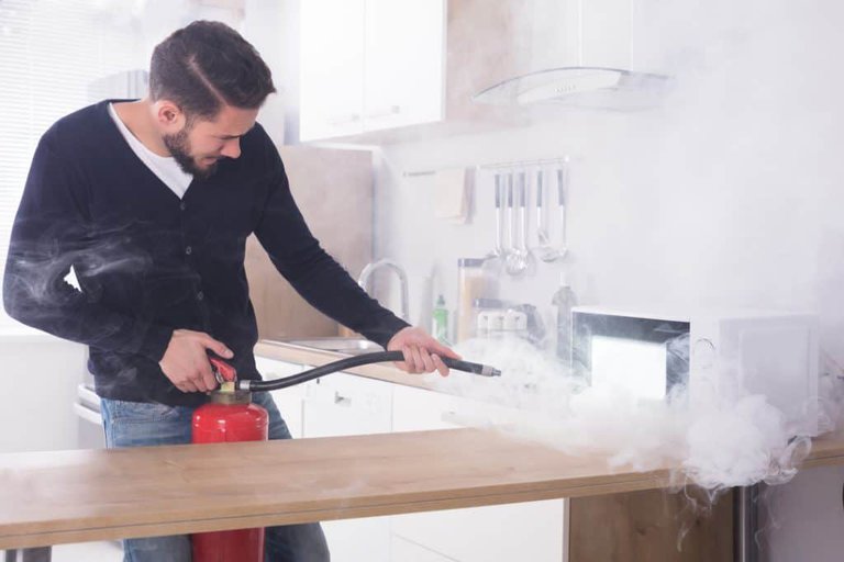 extinguishing a toaster oven