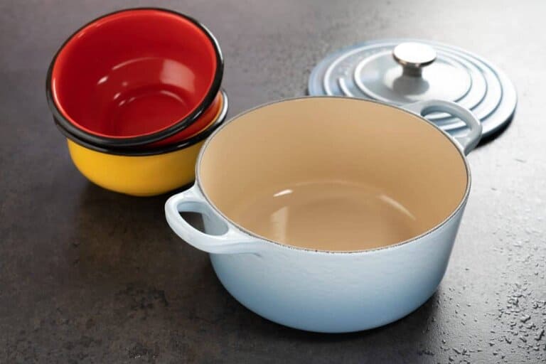 varierty of enamel pots