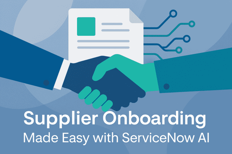 Efficient supplier onboarding process with ServiceNow AI, streamlining new supplier integrations for better supply chain management and vendor relationship success.