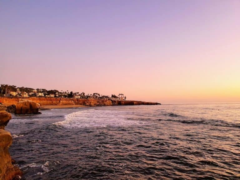 Scenic photo of the ocean during sunrise