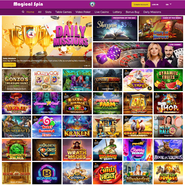 MagicalSpin Casino 10 eur free bonus code