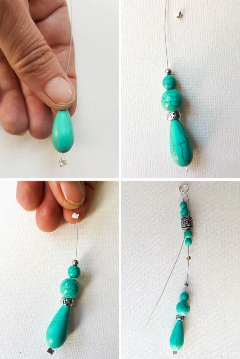 Use bead crimps to stop a bead from falling off the wire