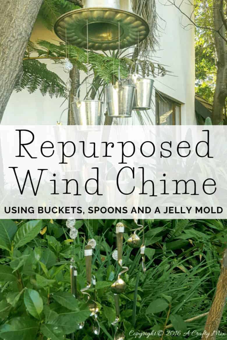 If you enjoy repurposing things, you'll love this easy tutorial that will show you how to turn a jelly mold into a one-of-a-kind wind chime. #windchimeDIY @acraftymix #repuposedwindchime