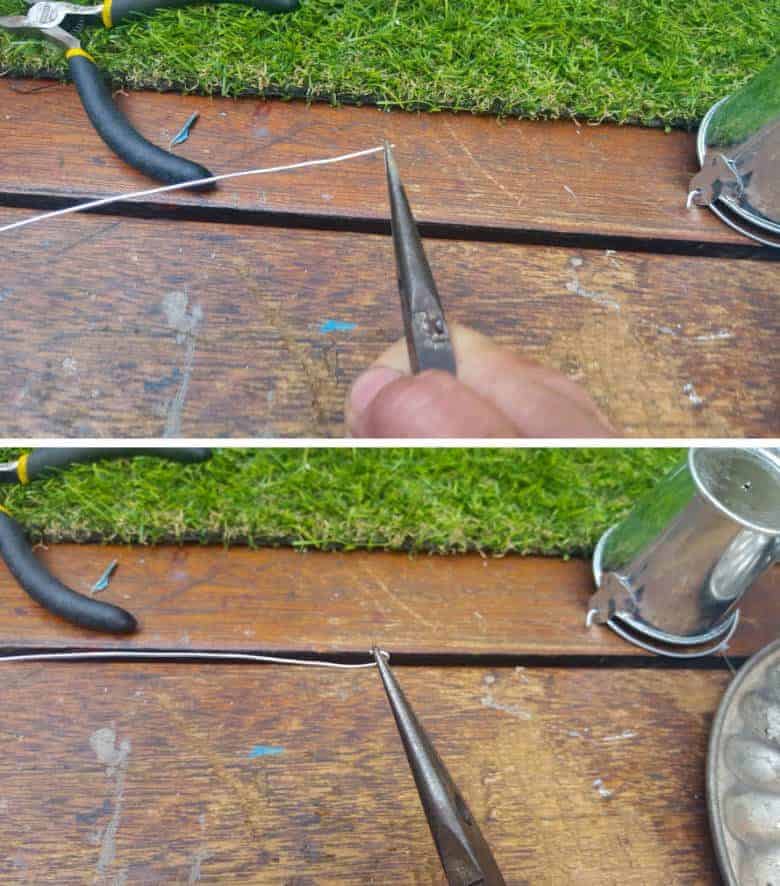 Use your needle nose pliers to make a small loop.