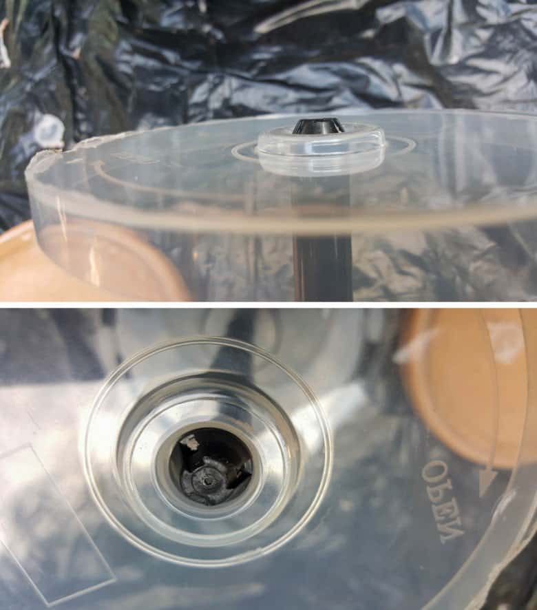The spindle fits neatly inside the hole. You can use silicone glue to secure it.
