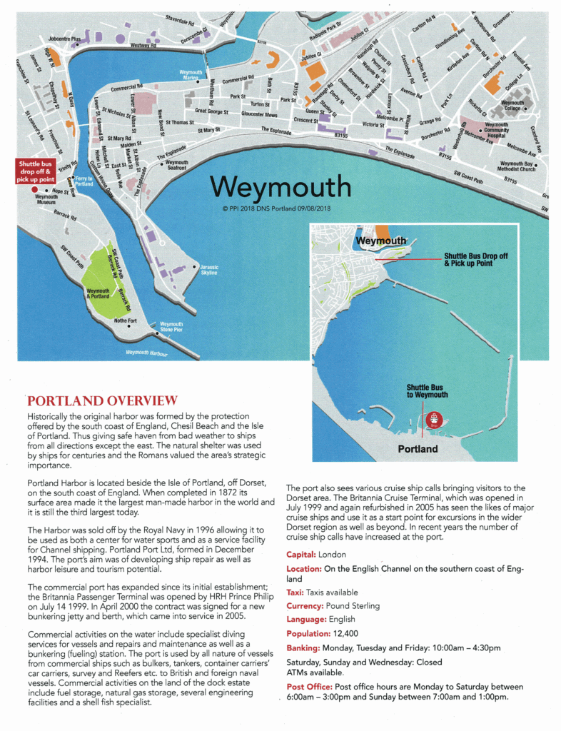 Port Information Page Two Portland Westbound Transatlantic Cruise Disney Magic