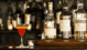 whisky glass and bottles