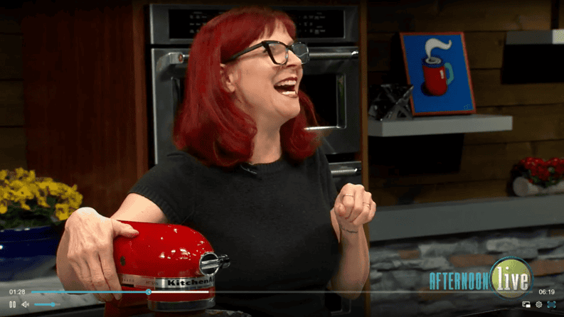 Chef Alison making Snickerdoodle Ice Cream Sandwiches on KATU's Afternoon Live