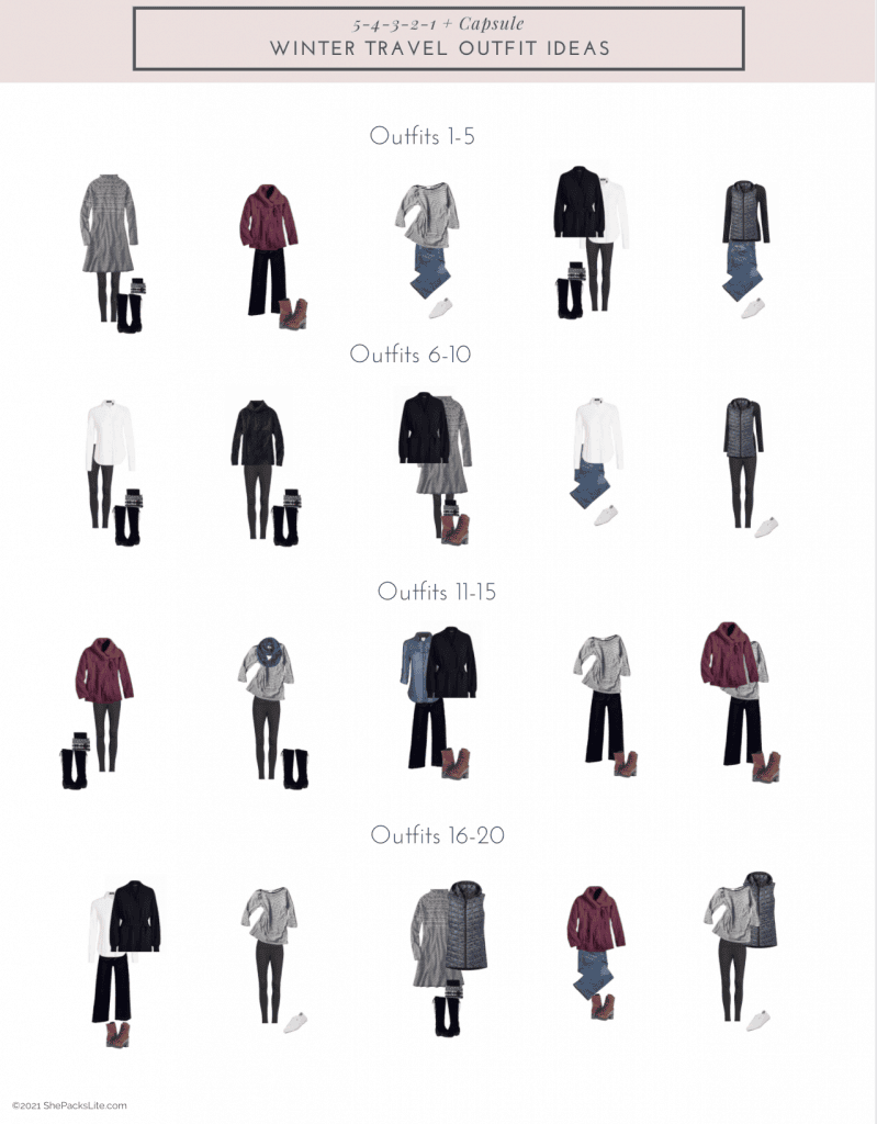 Winter Travel Capsule Outfit Ideas 1-20