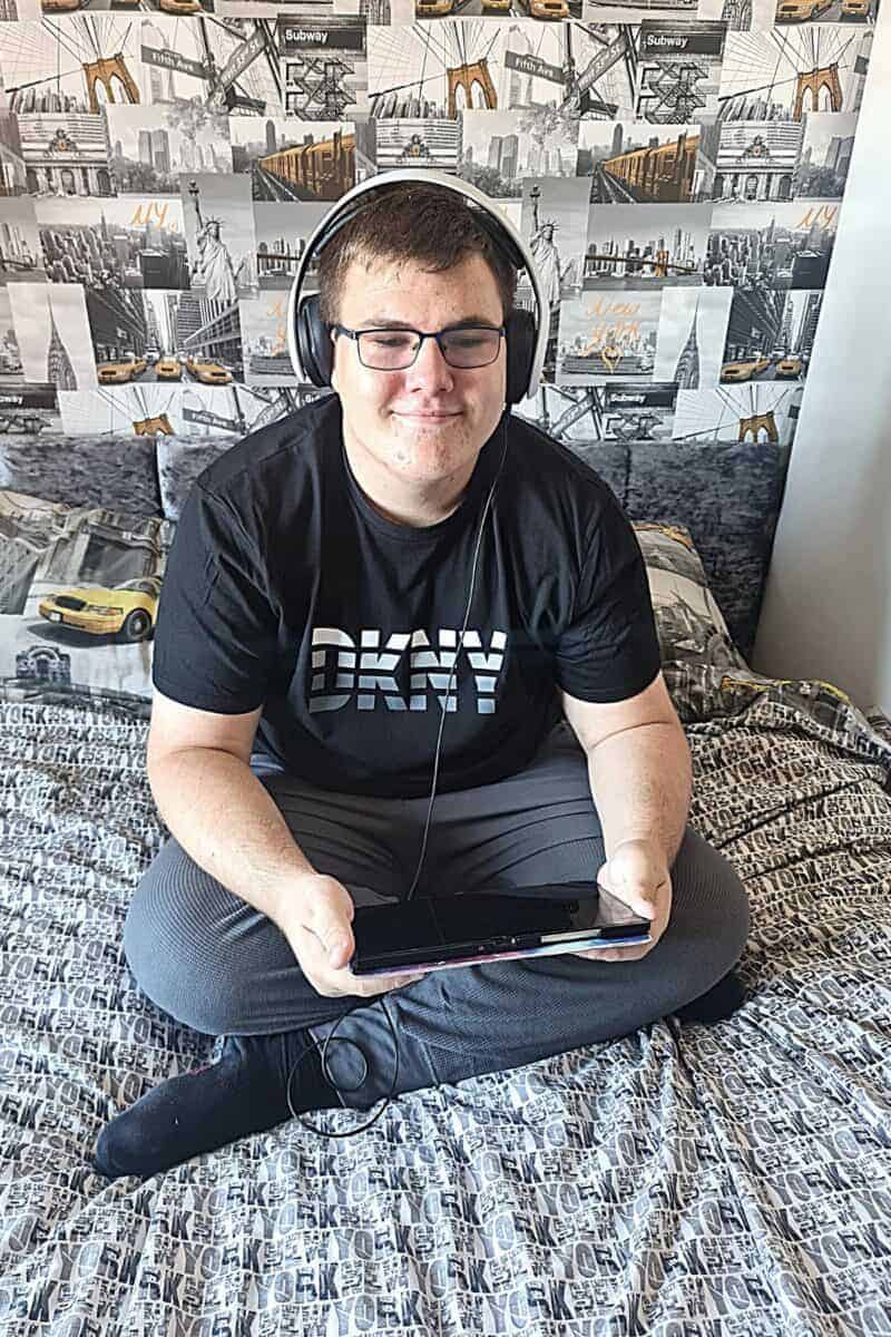 Ben wearing DKNY loungewear