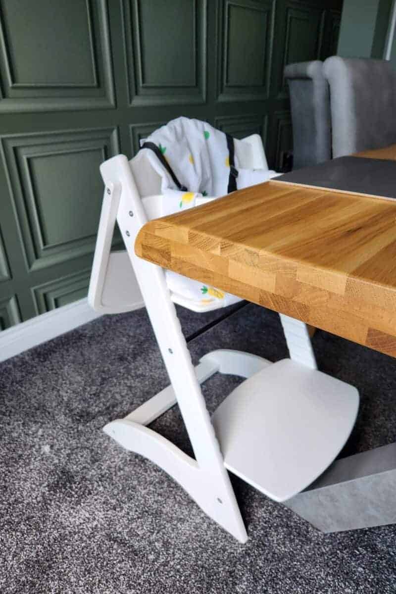 highchair at a table for a family meal.
