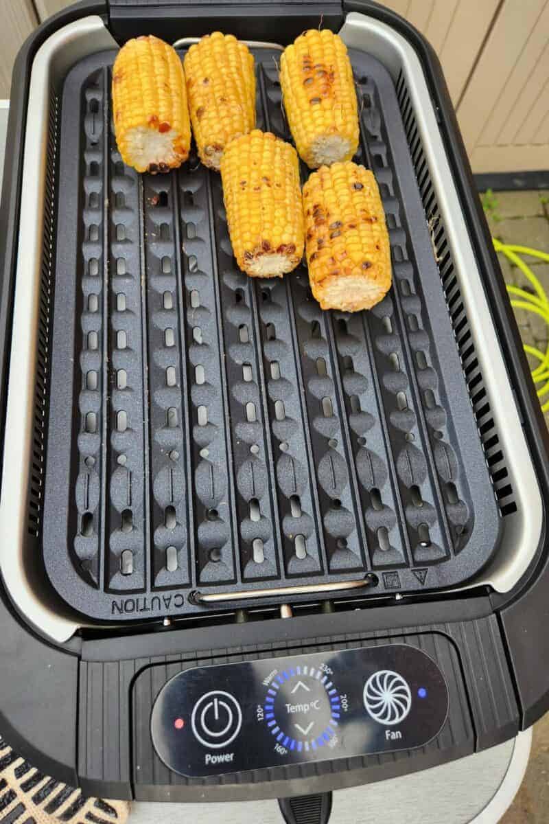 corn on a smokeless electric grill.