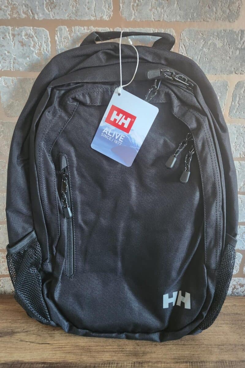 Men's black Helly Hansen backpack.