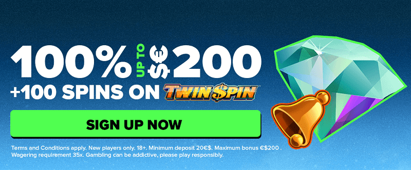 100% bonus + 100 free spins