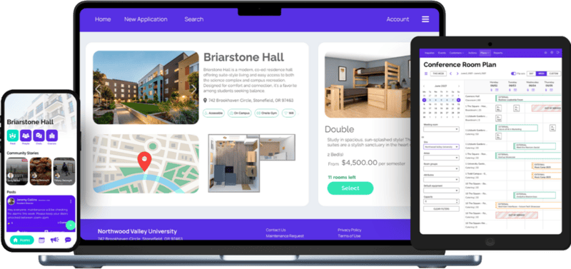 Student housing and campus engagement software for higher education