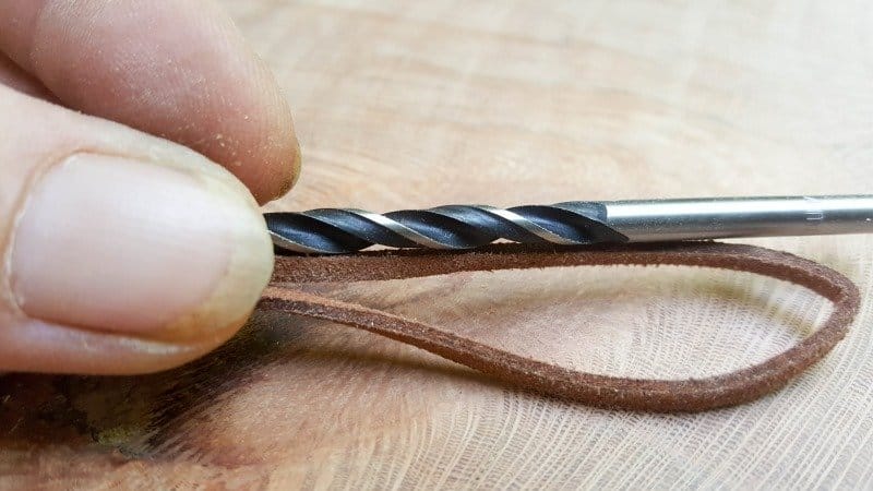 Use two pieces of twine as a guide to figure out what drill bit to use.