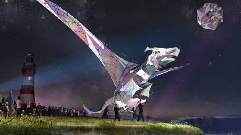 The Hatchling – The World’s First Flying Puppet To Take To The Streets and Skies Of Plymouth