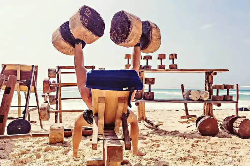 Gym on the beach