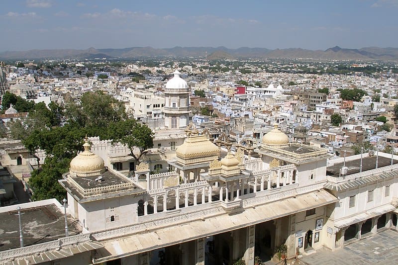 Udaipur, Rajasthan, India. A fusion of the Rajasthani and Mughal architectural styles.
