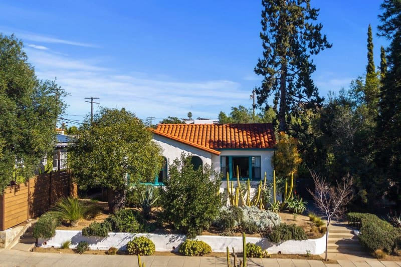 Spanish-style home at A view of the backyard Dale Street North Park San Diego home sold by McT Real Estate Group