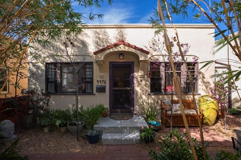 front exterior of spanish style home in university heights in san diego