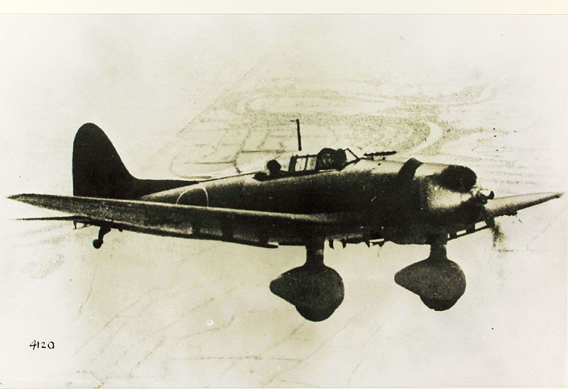 Aichi D3A "Val" Navy Type 99 Carrier Bomber, een belangrijk Japans duikbommenwerper gebruikt tijdens de Tweede Wereldoorlog.