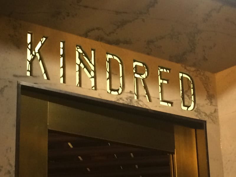 Kindred restaurant sign in South Park San Diego