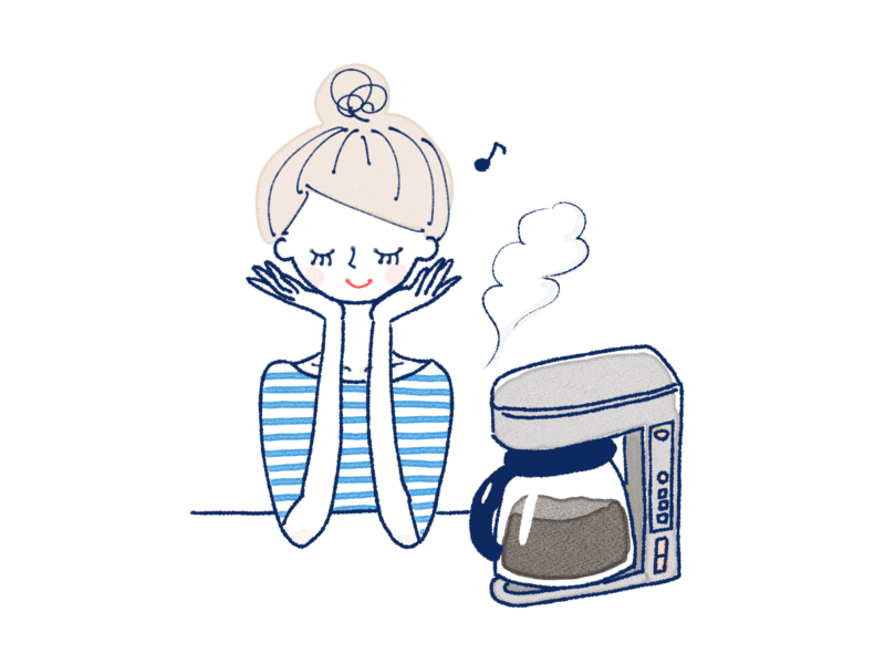 コーヒーを待つ女性