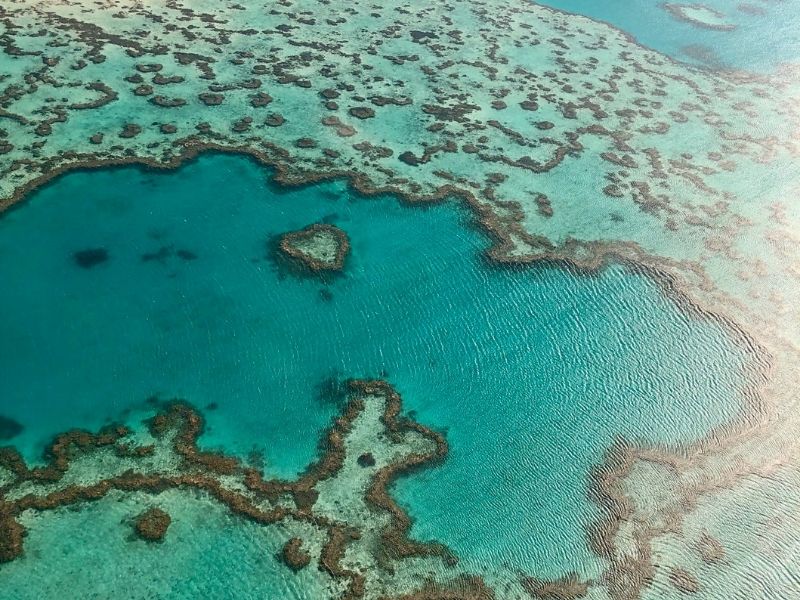 aerial over Heart Reef, Great Barrier Reef