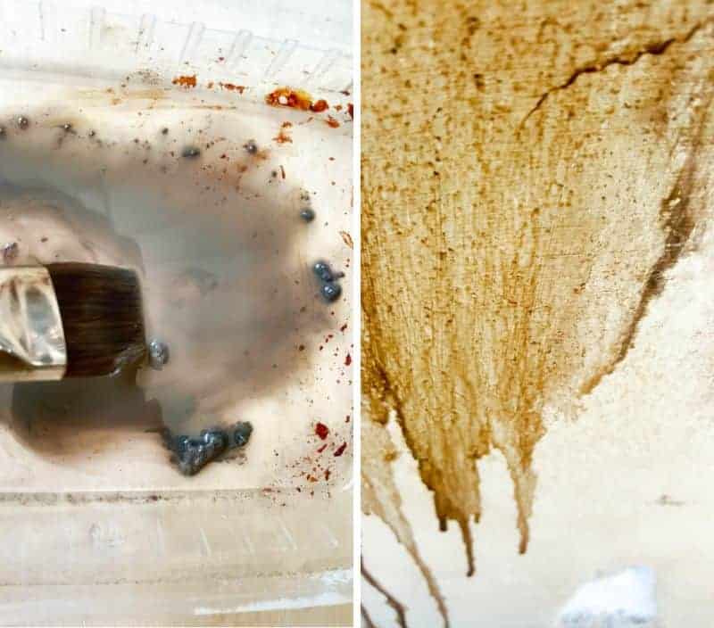 Mixing up a batch of dirty grey to create a Tuscan paint effect