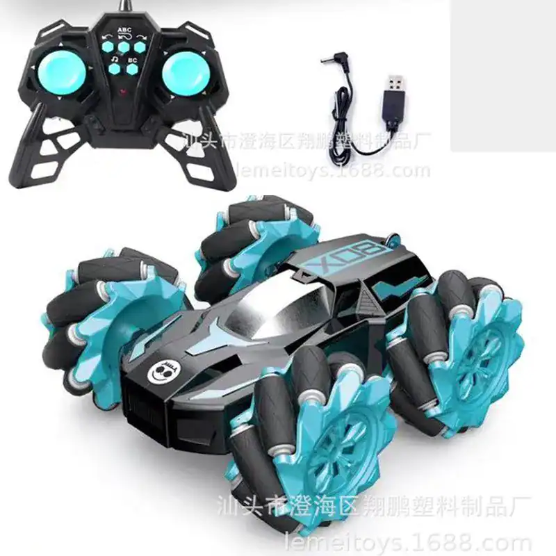 Jouet drift stunt télécommandé, voiture de course 360° pour enfants, rouge et noir