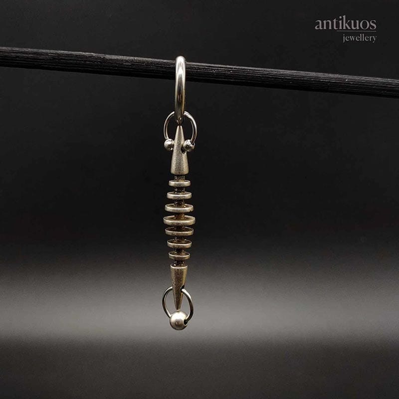 Time traveler, futuristic earring torpedo alternative earring by Antikuos jewellery