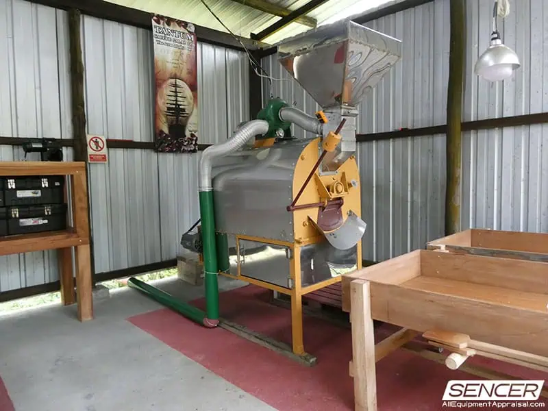 A Peligro batch coffee roaster at Finca Tantum Galapagos, Ecuador