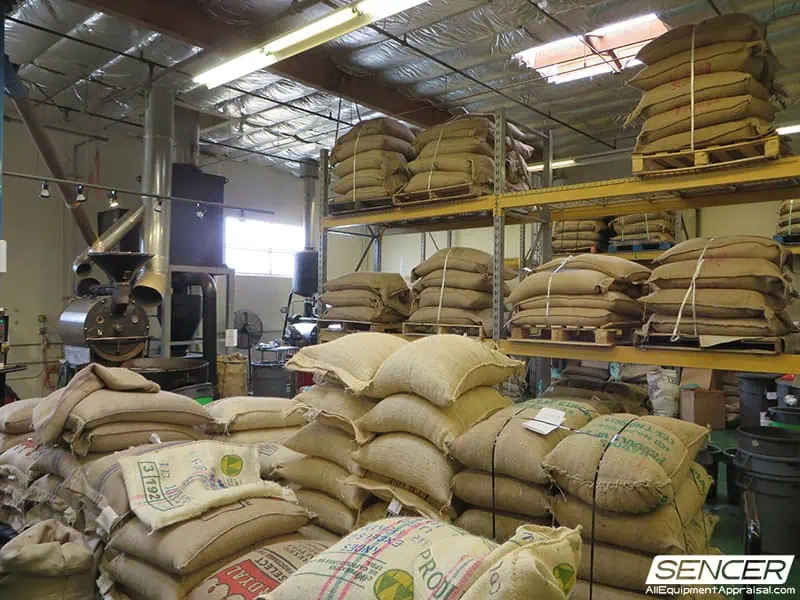 The production floor of a small coffee roasting operation