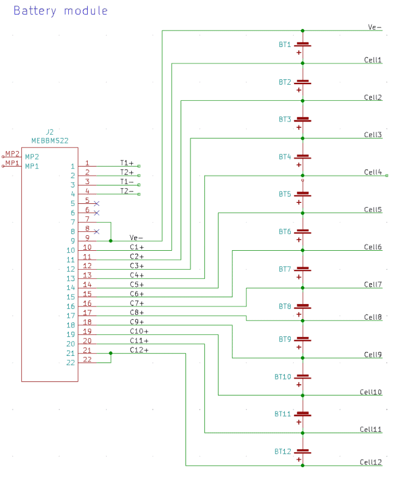 MEB battery module celltap schematic