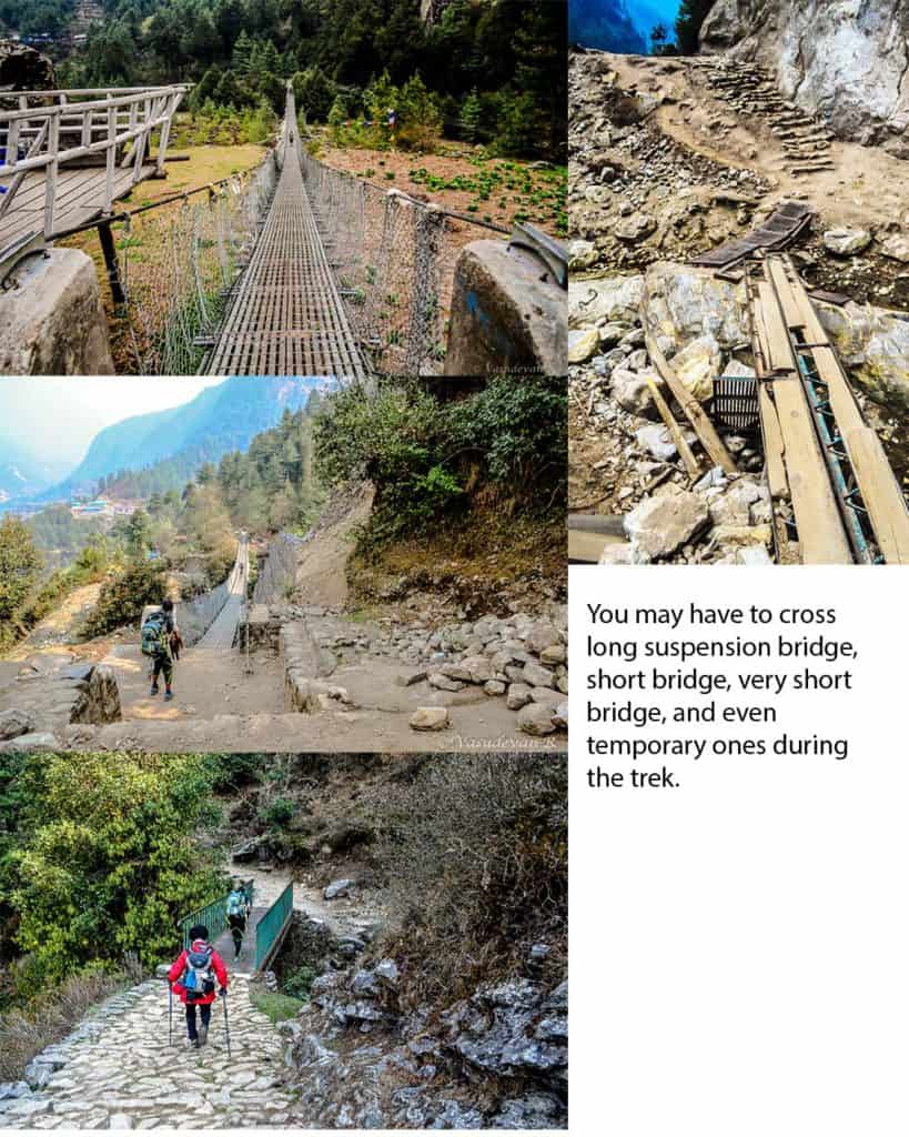 Lukla to Monjo, EBC Trek 8 bridges on ebc trek