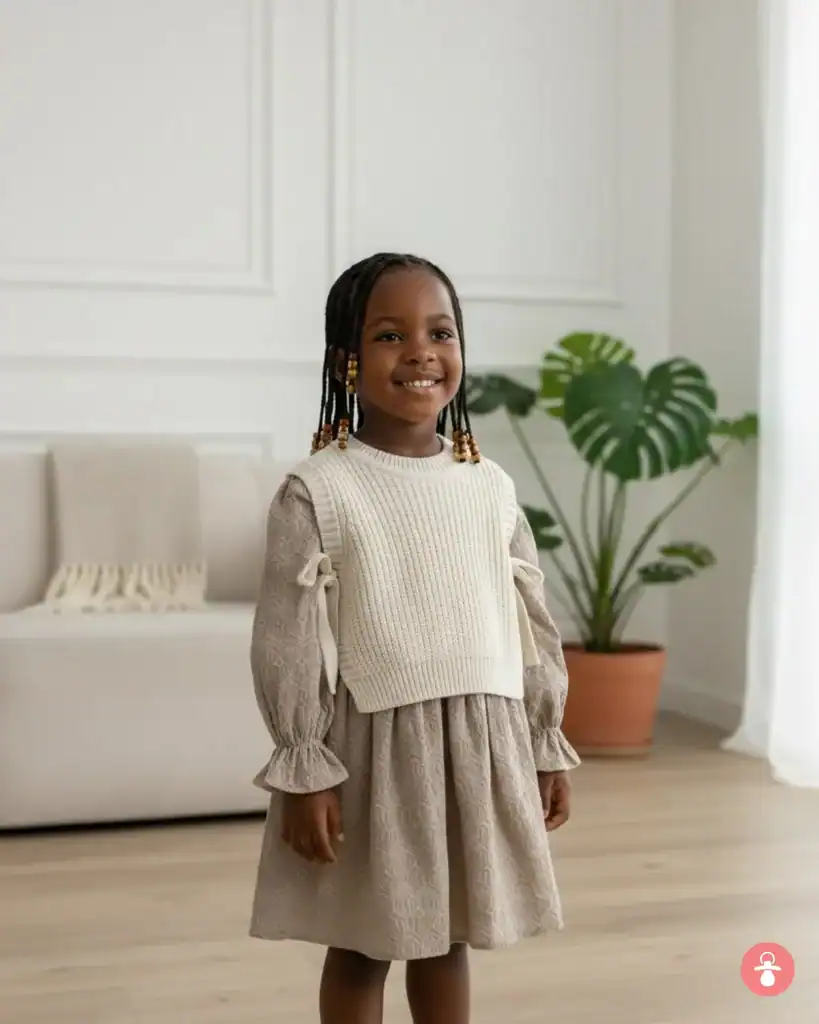 Ensemble chic fille 2 pièces : robe et gilet assorti rose pâle, 2-5 ans. Parfait pour toutes occasions.