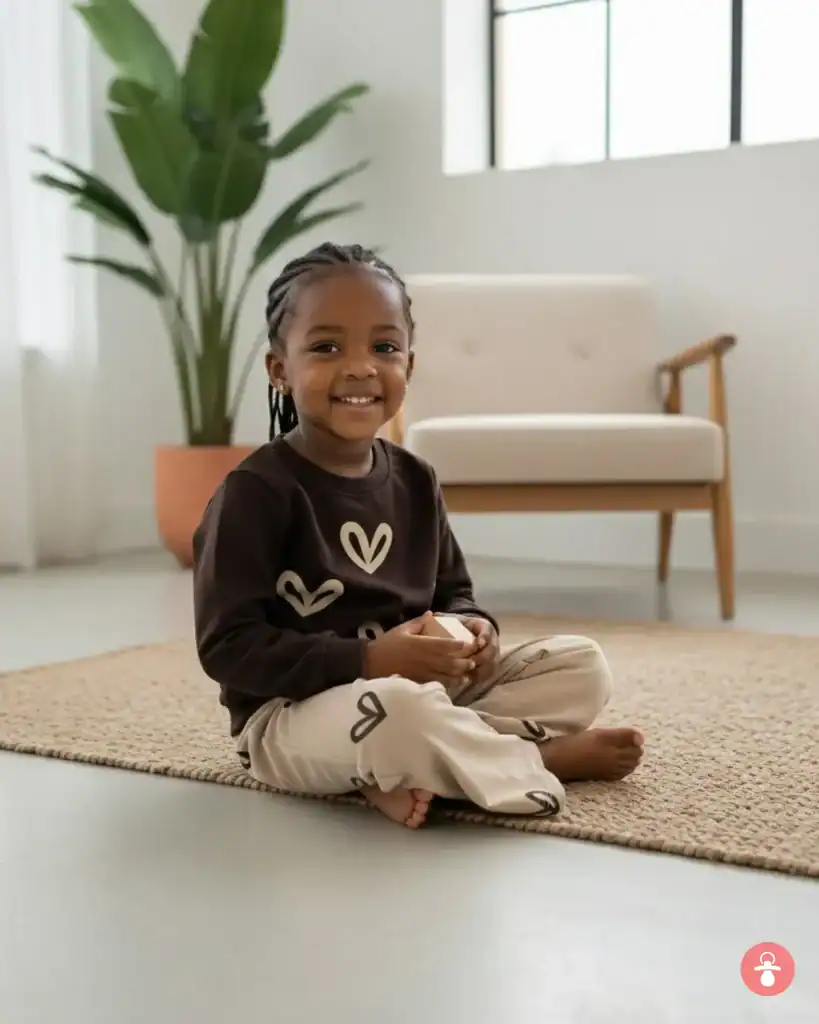 Ensemble fille 2 pièces : pull doux et pantalon bas large, tenue confortable enfant