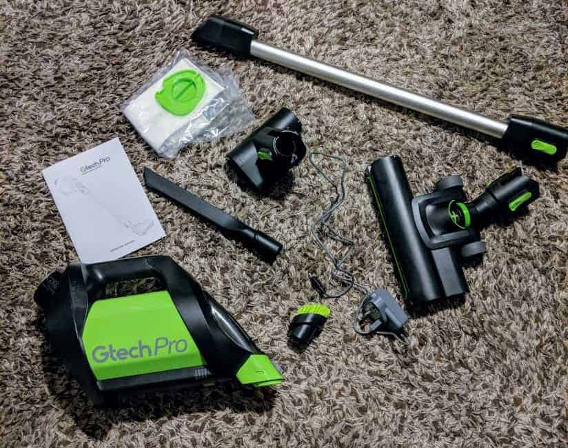 A G-Tech Pro in pieces on carpet