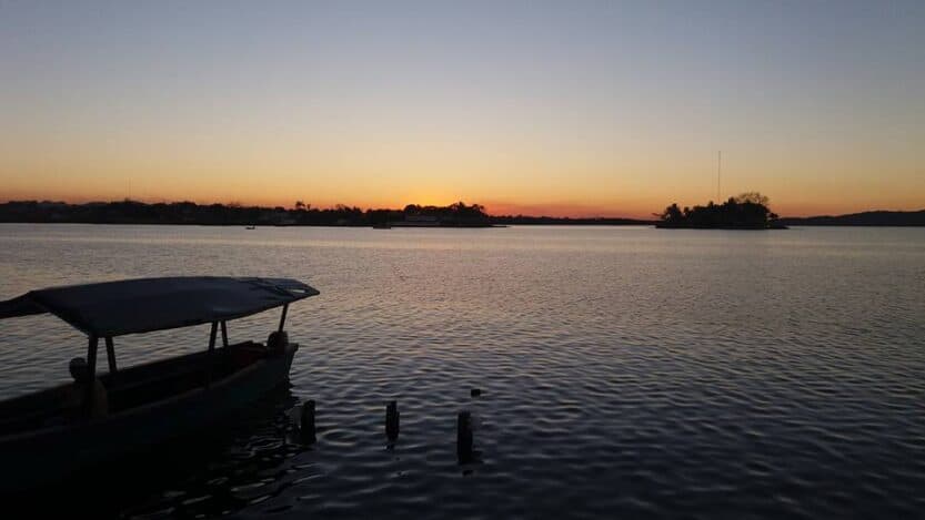 Flores in Guatemala Sunset in Flores in Guatemala